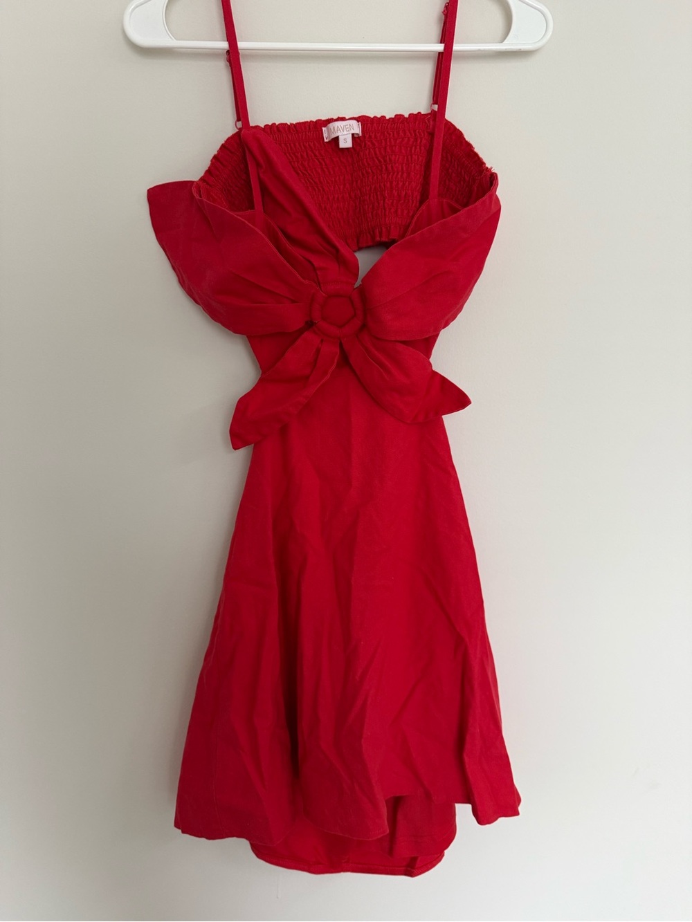 Red Floral-Front Cut Out Mini Dress